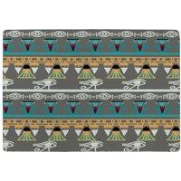 Benjamin Tate Design Tribal Art, Egyptian Vintage Ethnic Silhouettes Designer Rug in Natural | Size: Large
