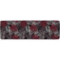 Benjamin Tate Design Tropical Leaves In Red White & Grey Runner Rug in Natural | Size: 67 cm x 230 cm
