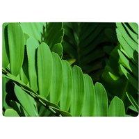 Benjamin Tate Design Natural Dark Green Leaves, Long Slender Green Leaves Designer Rug | Size: Large