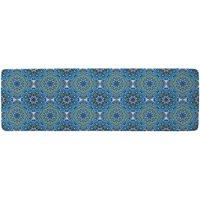 Benjamin Tate Design Floral & Geometric Embellished Tiles Runner Rug in Natural | Size: 67 cm x 230 cm