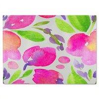 Benjamin Tate Design Botanical Glass Chopping Board in Natural