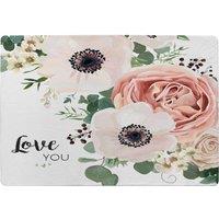 Benjamin Tate Design Garden Flower, Pink Peach Rose, White Anemone Designer Rug in Natural | Size: Large