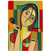 Benjamin Tate Design Woman With Chocolate In Hand Designer Rug in Natural | Size: Large