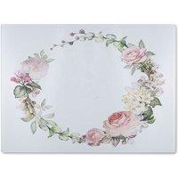 Benjamin Tate Design Watercolour Flowers Glass Chopping Board in Natural