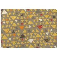 Benjamin Tate Design Yellow Geometric Triangles Rug in Natural | Size: Large