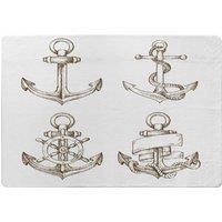 Benjamin Tate Design Drawn Anchors Designer Rug in Natural | Size: Large