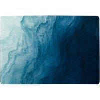 Benjamin Tate Design Abstract Blue Liquid Fluid Designer Rug in Natural | Size: Large