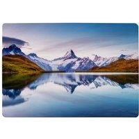 Benjamin Tate Design Panoramic View Of The Mt. Schreckhorn & Wetterhorn Designer Rug in Natural | Size: Large
