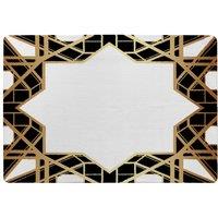 Benjamin Tate Design Art Deco Star Border Designer Rug in Natural | Size: Large