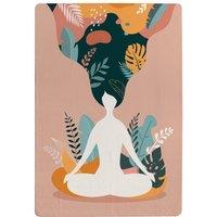 Benjamin Tate Design Mindfulness, Meditation & Yoga Woman Designer Rug in Natural | Size: Large