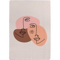 Benjamin Tate Design Modern Contemporary Minimalist Woman Portrait Designer Rug in Natural | Size: Large