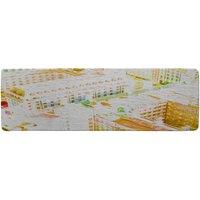Benjamin Tate Design London Roof Tops Orange Runner Rug in Natural | Size: 67 cm x 230 cm