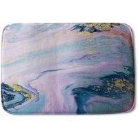 Benjamin Tate Design Pink & Blue Marble Designer Bathmat in Silver