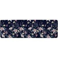 Benjamin Tate Design Tropical White & Pink Flowers Runner Rug in Natural | Size: 67 cm x 230 cm
