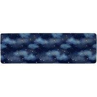 Benjamin Tate Design Dark Blue Sky With Gold Foil Constellations Runner Rug in Natural | Size: 67 cm x 230 cm