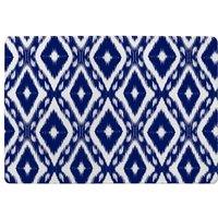 Benjamin Tate Design Tribal Art Ikat Ogee In Traditional Classic Blue Designer Rug in Natural | Size: Large