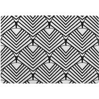 Benjamin Tate Design Black Geometric Decoration Designer Rug in Natural | Size: Large