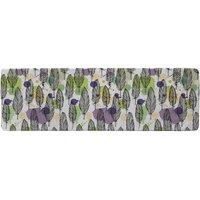 Benjamin Tate Design Spotted Colored Feather Seamless Pattern Vector Background Runner Rug in Natural | Size: 67 cm x 230 cm