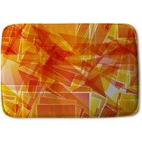 Benjamin Tate Design Orange Geometric Designer Bathmat in Blue