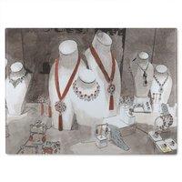 Benjamin Tate Design Field Day Jewellery Glass Chopping Board in Natural