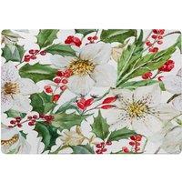 Benjamin Tate Design Watercolour Christmas Pattern Designer Rug in Natural | Size: Large