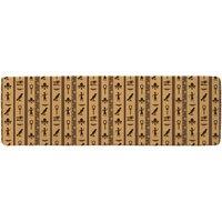 Benjamin Tate Design Eye Of Horus Pharaoh Flowers Pyramid Bird Ankh Runner Rug in Natural | Size: 67 cm x 230 cm