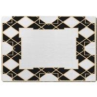 Benjamin Tate Design Art Deco Diamond Border Designer Rug in Natural | Size: Large