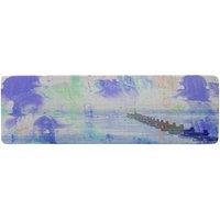 Benjamin Tate Design Beach Blue Runner Rug in Natural | Size: 67 cm x 230 cm