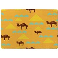 Benjamin Tate Design Seamless Pattern With Camels Designer Rug in Natural | Size: Large