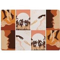 Benjamin Tate Design Abstract & Floral Collages, Landscape Scenes Designer Rug in Natural | Size: Large