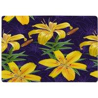 Benjamin Tate Design Yellow Lily Flowers Designer Rug in Natural | Size: Large