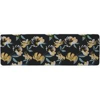 Benjamin Tate Design Yellow Flowers On Green Runner Rug in Natural | Size: 67 cm x 230 cm