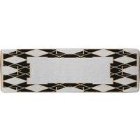Benjamin Tate Design Art Dco Diamond Border Runner Rug in Natural | Size: 67 cm x 230 cm