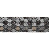 Benjamin Tate Design Hexagon Marble Runner Rug in Natural | Size: 67 cm x 230 cm