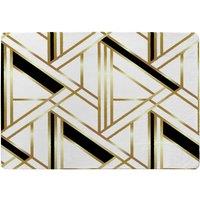 Benjamin Tate Design Golden Art Deco Designer Rug in Natural | Size: Large