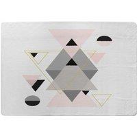 Benjamin Tate Design Pink & Grey Geometric Triangles Rug in Natural | Size: Large