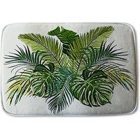 Benjamin Tate Design Green Tropical Foliage Designer Bathmat in Brown