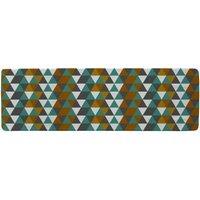 Benjamin Tate Design Autumn Geometric Triangles Runner Rug in Natural | Size: 67 cm x 230 cm