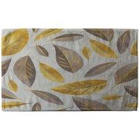 Benjamin Tate Design Botanical gold & purple leaf Designer Kitchen Towel