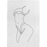 Benjamin Tate Design Line Art Of Femail Body Designer Rug in Natural | Size: Large