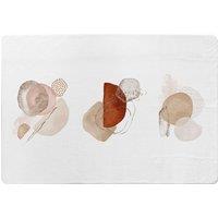 Benjamin Tate Design Ivory, Beige Watercolor Illustration & Gold Elements Designer Rug in Natural | Size: Large