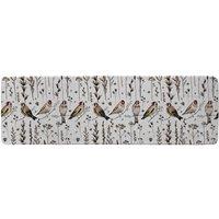 Benjamin Tate Design Goldfinches & Autumn Dry Plants Runner Rug in Natural | Size: 67 cm x 230 cm