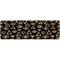 Benjamin Tate Design Eyes & Pyramids Runner Rug in Natural | Size: 67 cm x 230 cm