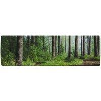 Benjamin Tate Design Beautiful summer forest with different trees Designer Runner Rug in Natural | Size: 67 cm x 230 cm