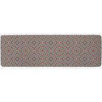 Benjamin Tate Design Repeated Squares & Rhombuses Ornamental Abstract Tribal Motif Runner Rug in Natural | Size: 67 cm x 230 cm