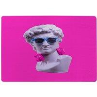 Benjamin Tate Design Plaster Statue Of David'S Head In Blue Sunglasses Designer Rug in Natural | Size: Large