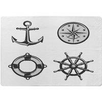 Benjamin Tate Design Nautical Icons Rug in Natural | Size: Large