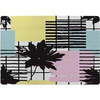 Benjamin Tate Design Geometric Shape & Leaf Print Rug in Natural | Size: Large