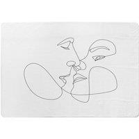 Benjamin Tate Design Couple Kiss In Line Art Designer Rug in Natural | Size: Large