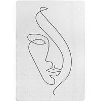 Benjamin Tate Design Line Face Drawing Designer Rug in Natural | Size: Large